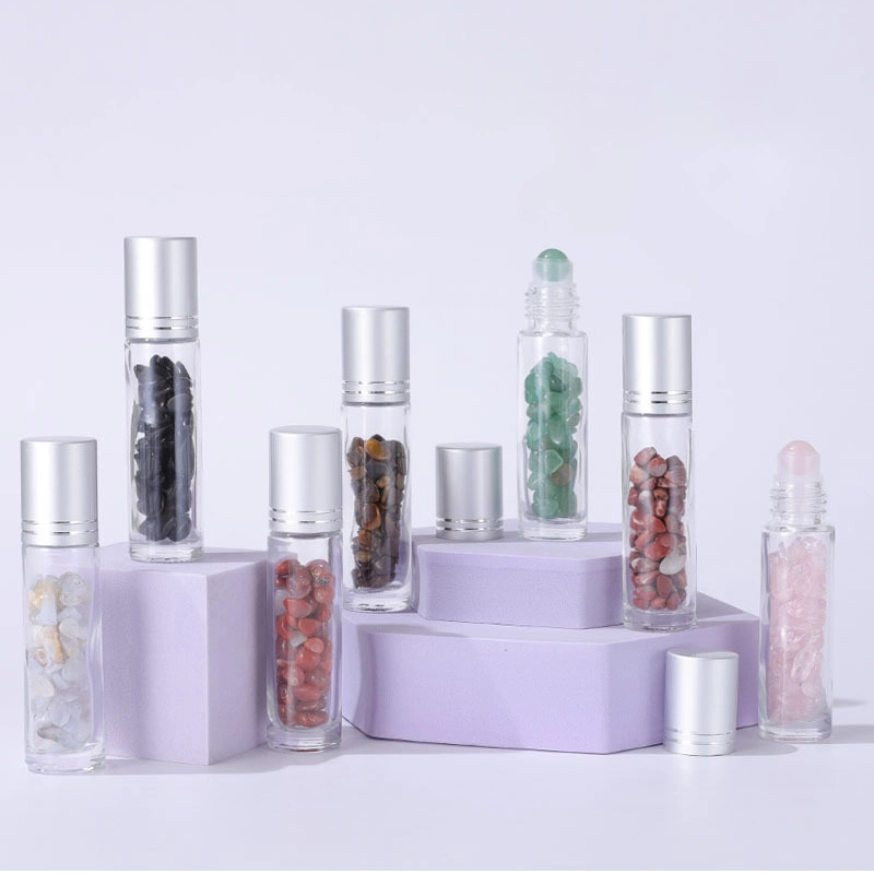 Perfume Essential Oil Clear Roller Bottle 5 10ml Glass Roll on Bottle with Bamboo Lid and Rollers