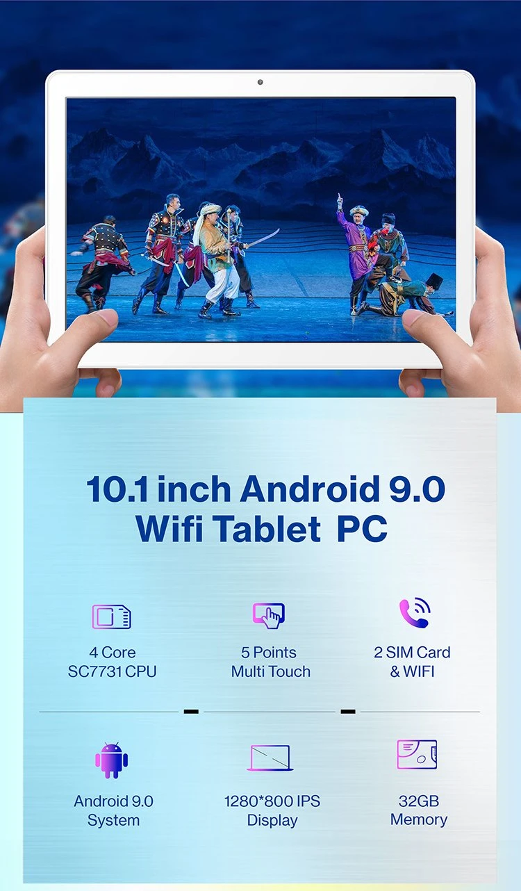 كمبيوتر لوحي رباعي النواة 4G LTE WiFi Android بنظام Android مقاس 10.1 بوصة