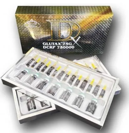 Venta caliente Piel de inyección rápida de blanqueamiento Glutax 750000gx 180000gr 1800000GS 70000GM Glutatión Whitening inyección con precio al por mayor