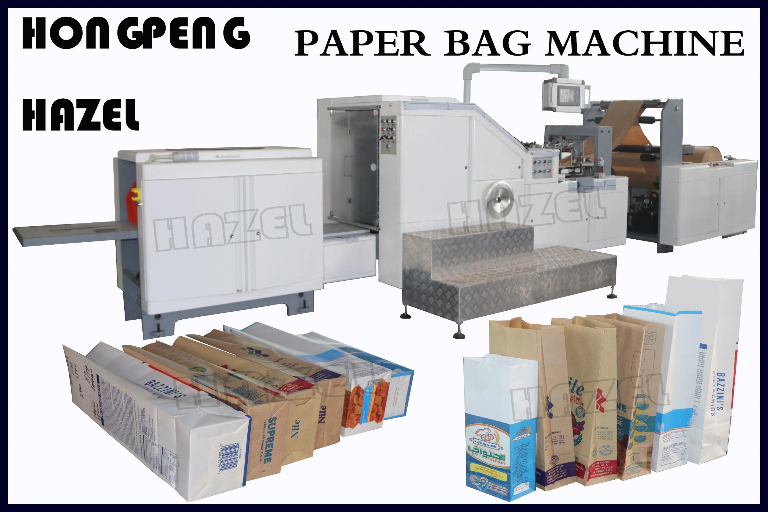 Papel de fundo quadrado e máquina de impressão Flexo a 4 cores Máquina de fabrico de sacos