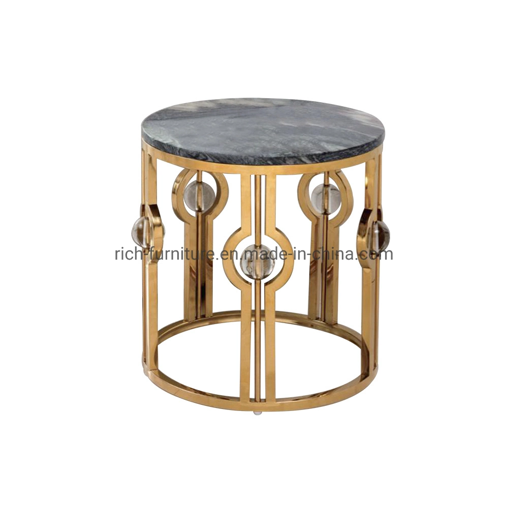 Table basse en métal doré pour salon de meubles de maison, restaurant, café - Mobilier moderne - Canapé d'angle - Table d'appoint