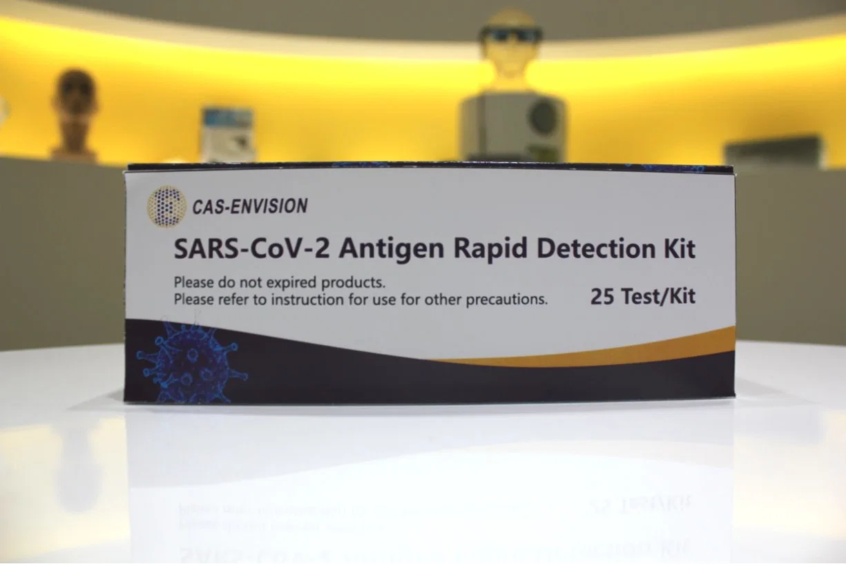 25 pruebas por el antígeno de oro coloidal Kit Kit de pruebas de diagnóstico rápido de la nasofaringe o prueba de detección de la orofaringe con CE13485 ISO ISO9001 Buffer Individual