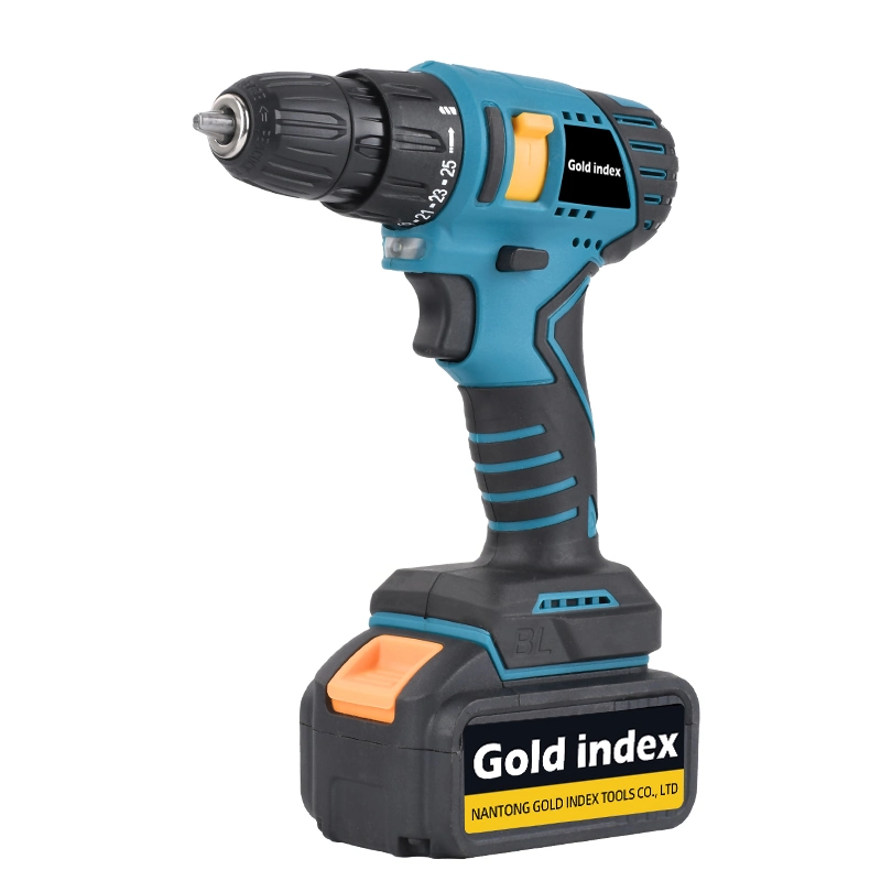 Gold Index 21V Li-ion Battery Power Cordless Electric Screwdriver Drill