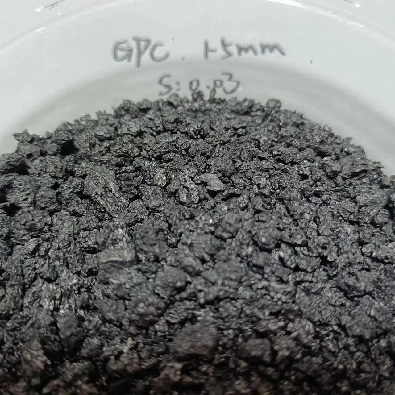 High Carbon Graphitized Petroleum Coke Is Black or Dark Gray Hard Solid