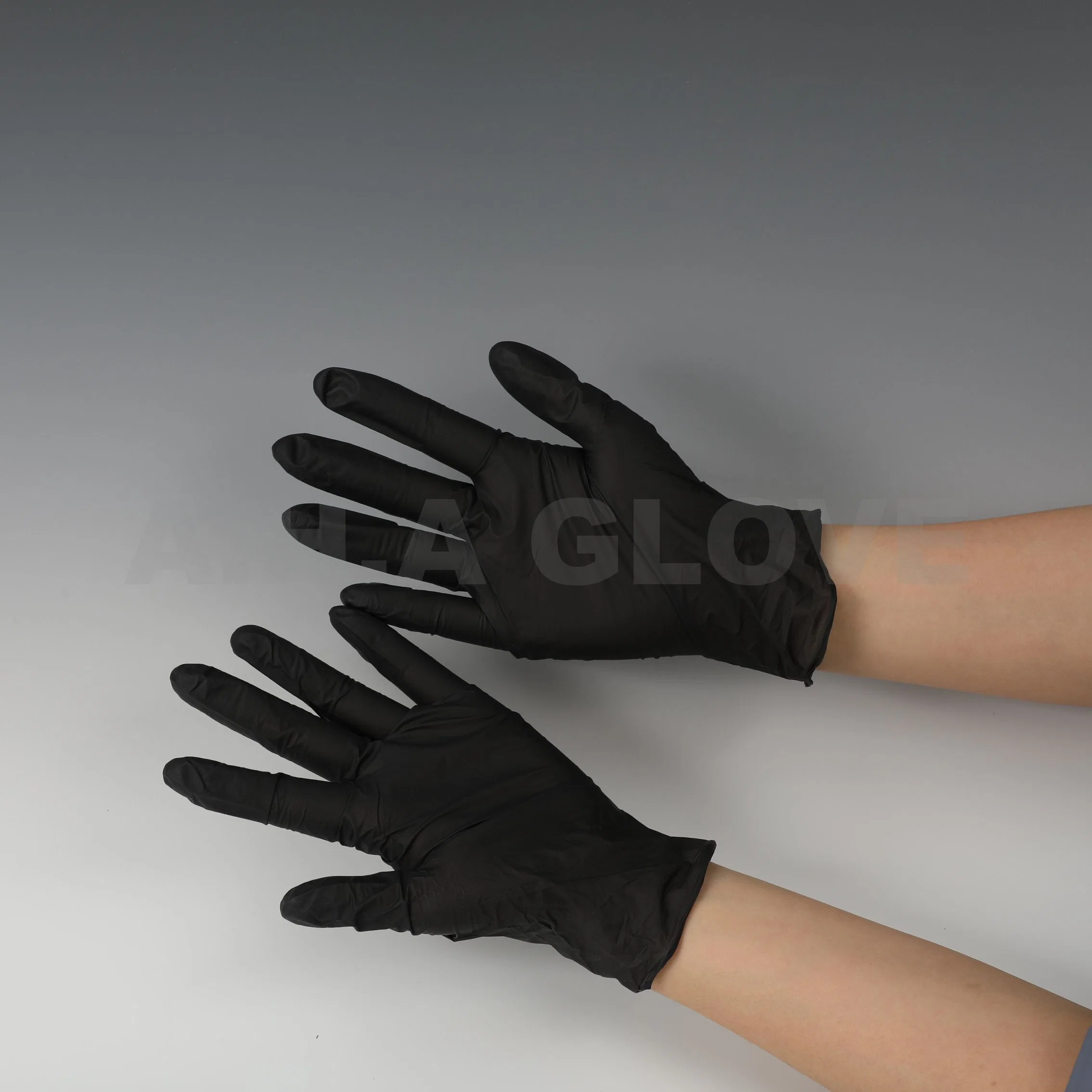 Finger Palm Pesado con textura de la seguridad de caucho de nitrilo desechables PPE Examen guantes para salón de belleza de la industria del tatuaje