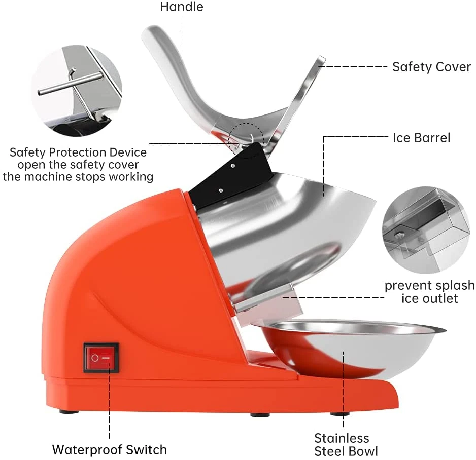 Trituradora de hielo eléctrica de acero inoxidable