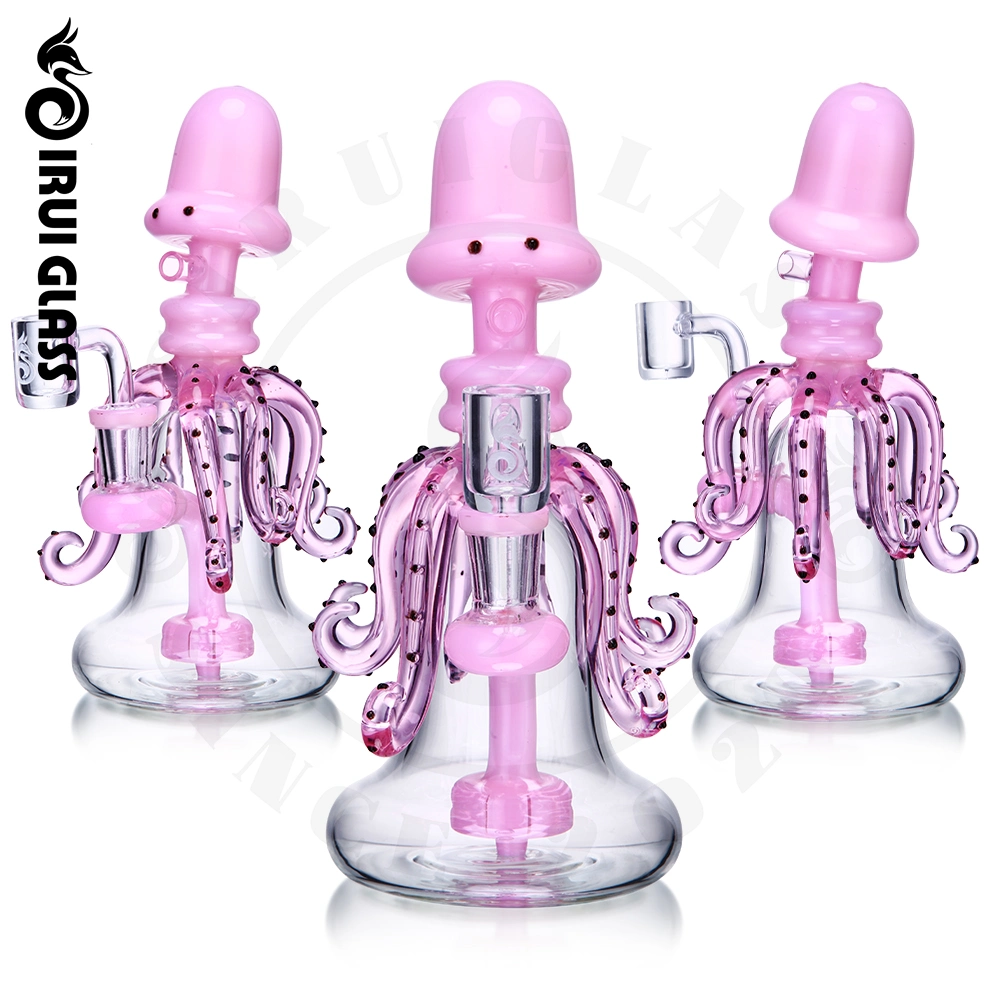 Sirui China Wholesale Animals Pink Octopus Glass DAB Rig Beaker Girly Glass Water Pipe