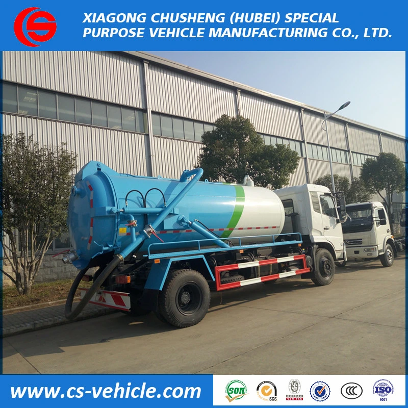 4X2 Dongfeng 6000L 8000litres chariot d'aspiration des eaux usées de vide