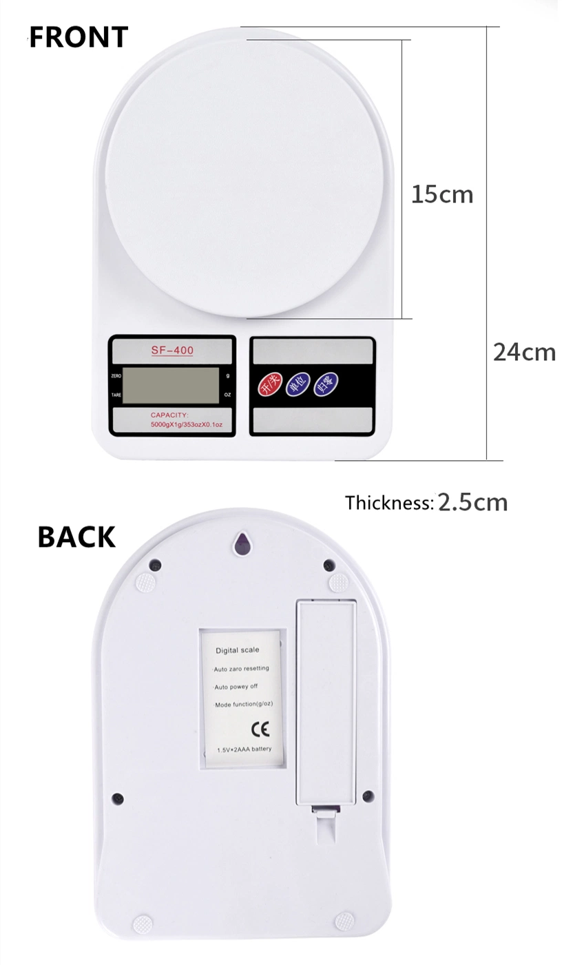 ABS Plastic Kitchen Weight Scale 10kg 1kg 3kg Digital Kitchen Scale