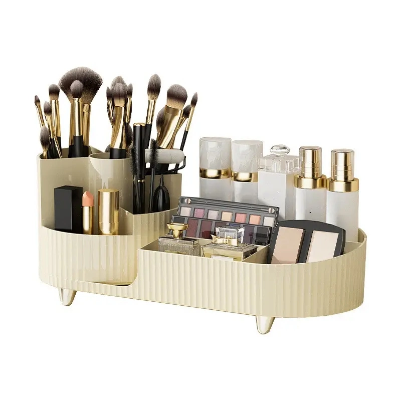 Kosmetik Aufbewahrungsbox Drehender Stifthalter Dresser Desktop Großraum Make-Up Pinsel Lippenstift Lidschatten Puder Puff Rack