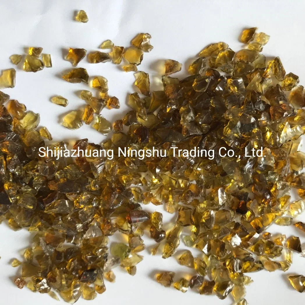 Crushed Brown Amber Glass Chips for Epoxy Terrazzo Flooring, Terrazzo Countertops, Landscaping