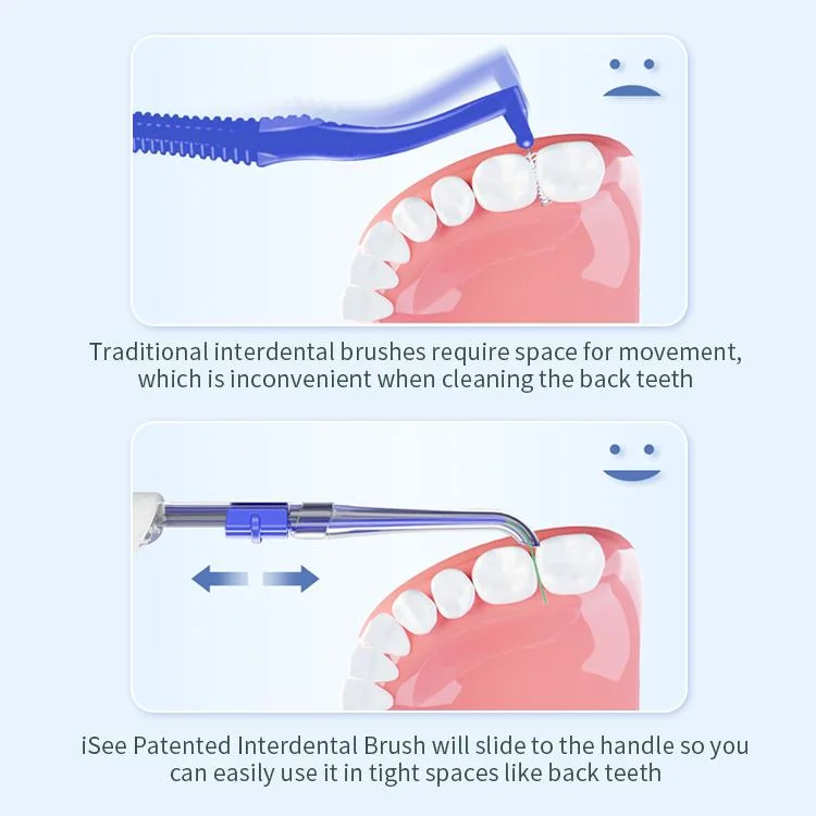 Material seguro Limpieza del cuidado bucal cepillo dental interdental retráctil conveniente