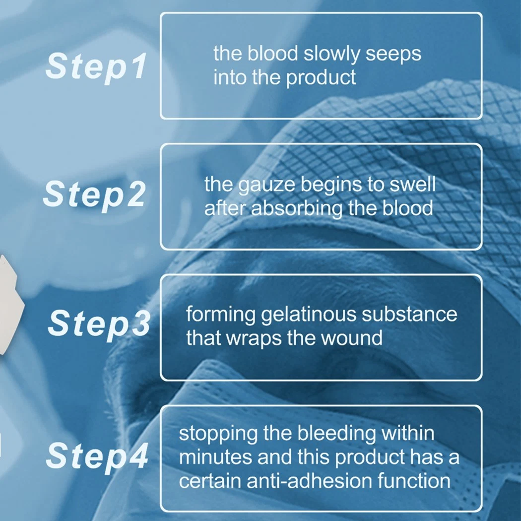 Deux ans avec le logo de l'impression Surgiclean oxydé la cellulose régénérée arrêter le saignement de la gaze