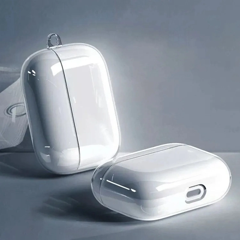Étui de protection antichute pour écouteurs en PC rigide ultra-fin et transparent personnalisé Étui transparent pour PC Air-Pods