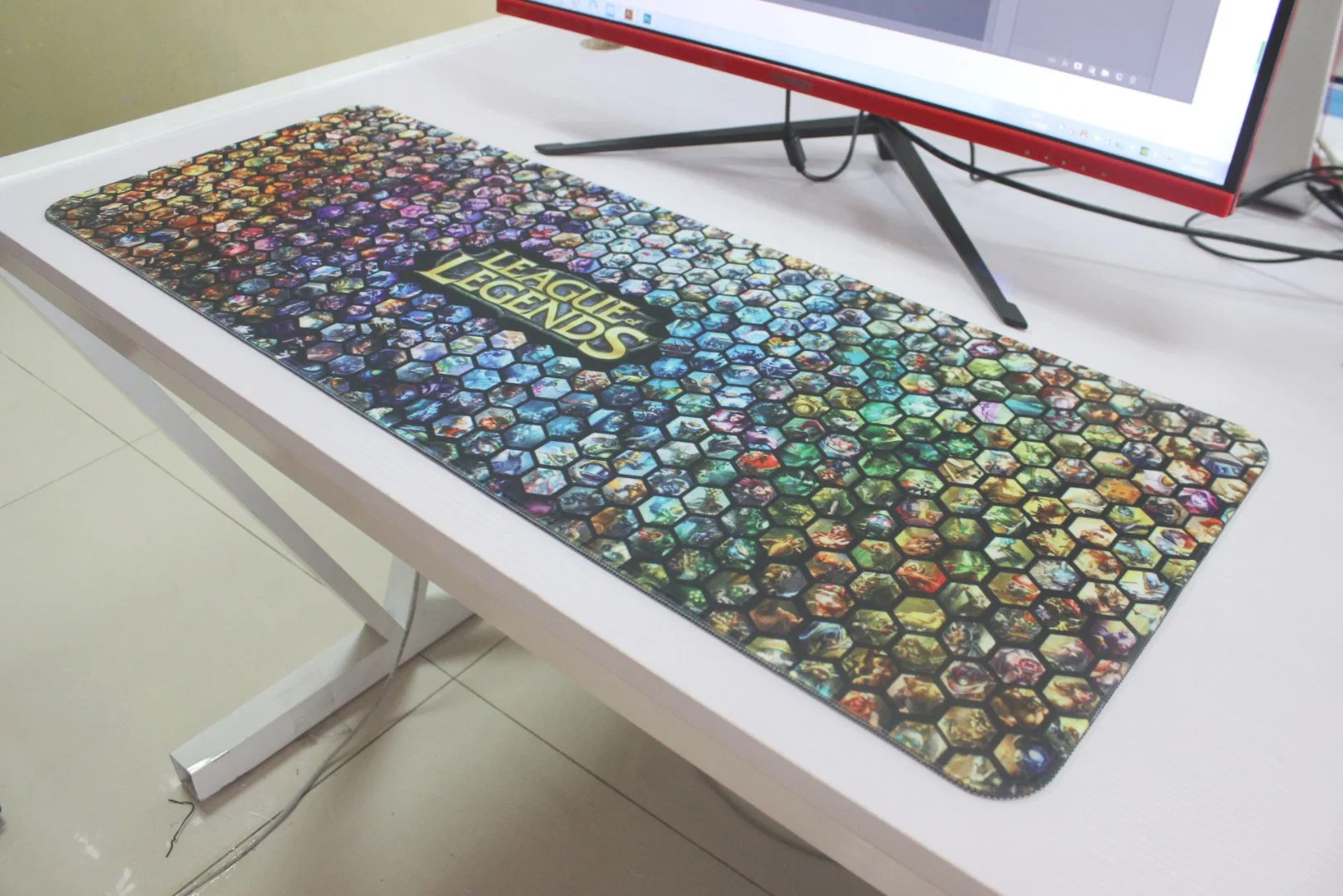 Teclado à prova de tapete de grandes jogos Mouse pad com apoio de punho restante