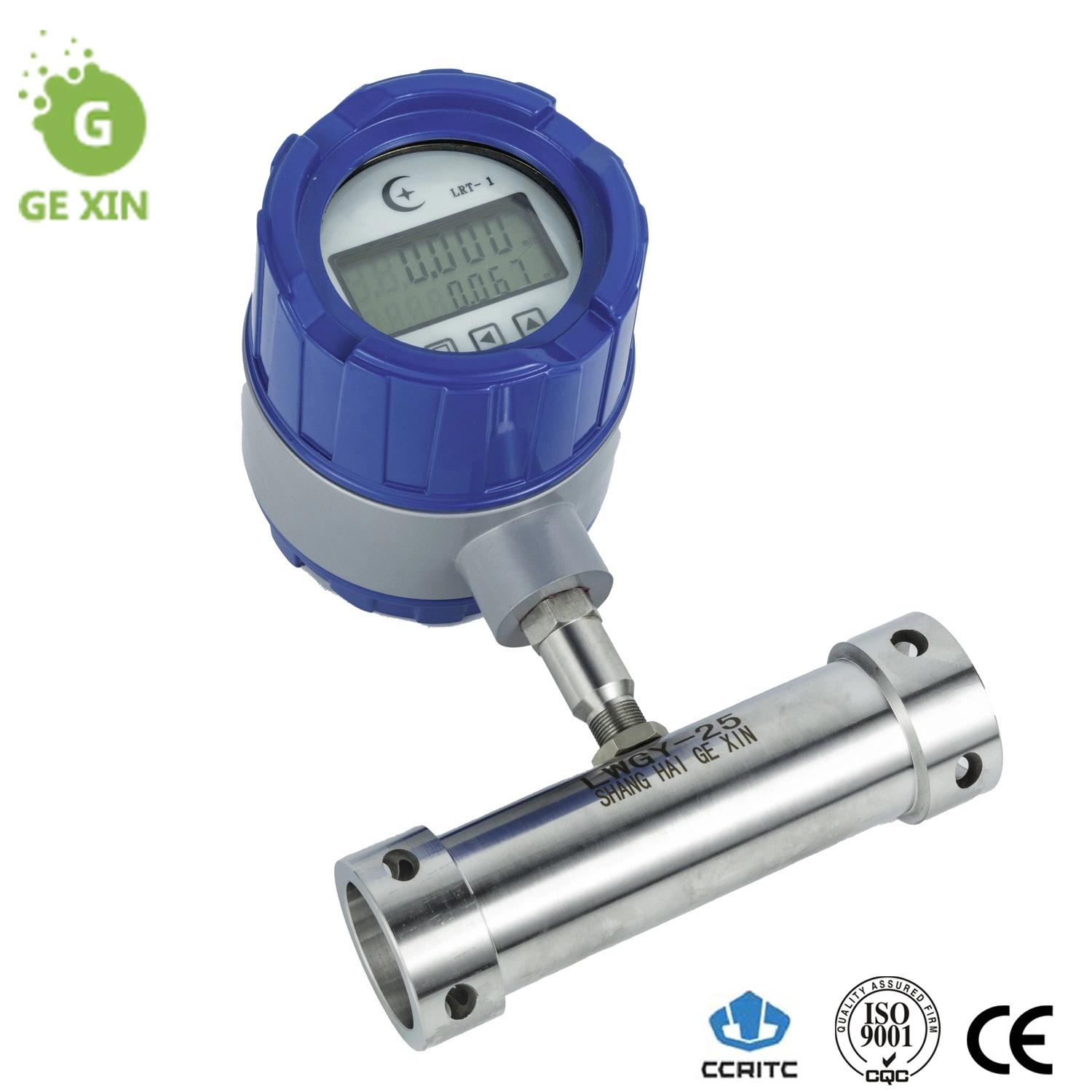 DN20 LCD Display Battery Powered High Pressure Water Connection Turbine Flow Meter