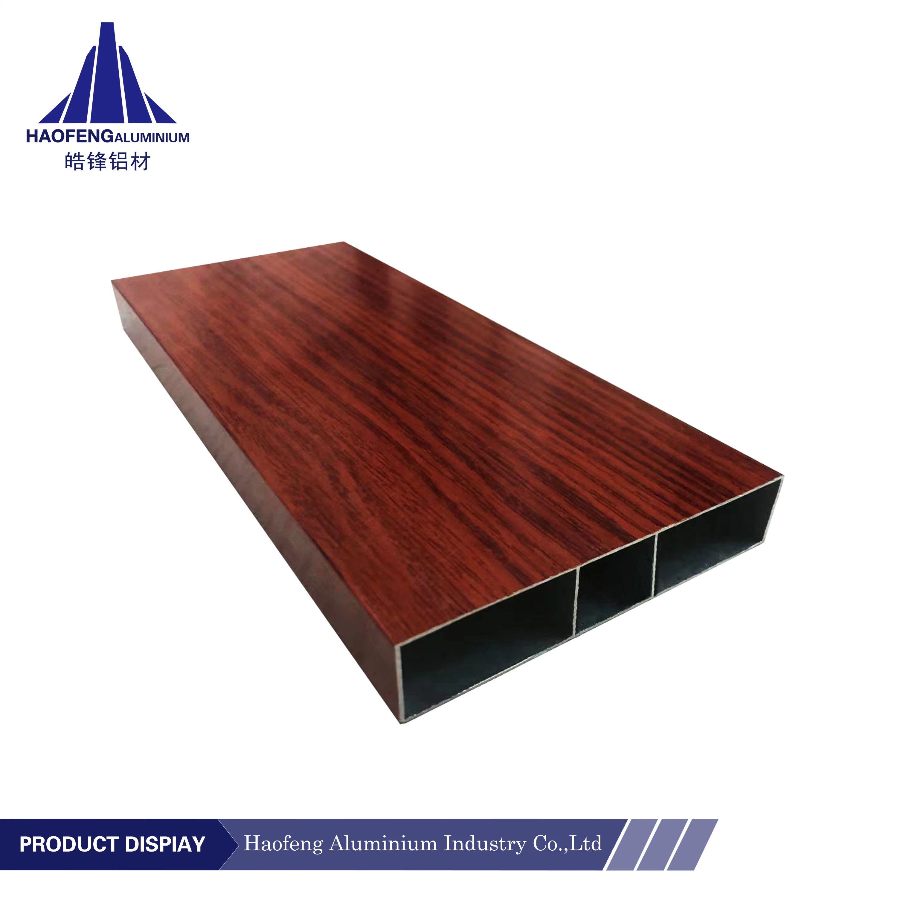 Soil Wood Color Aluminium Extrusion Powder Coating Transfer Wood Grain Aluminium Profile