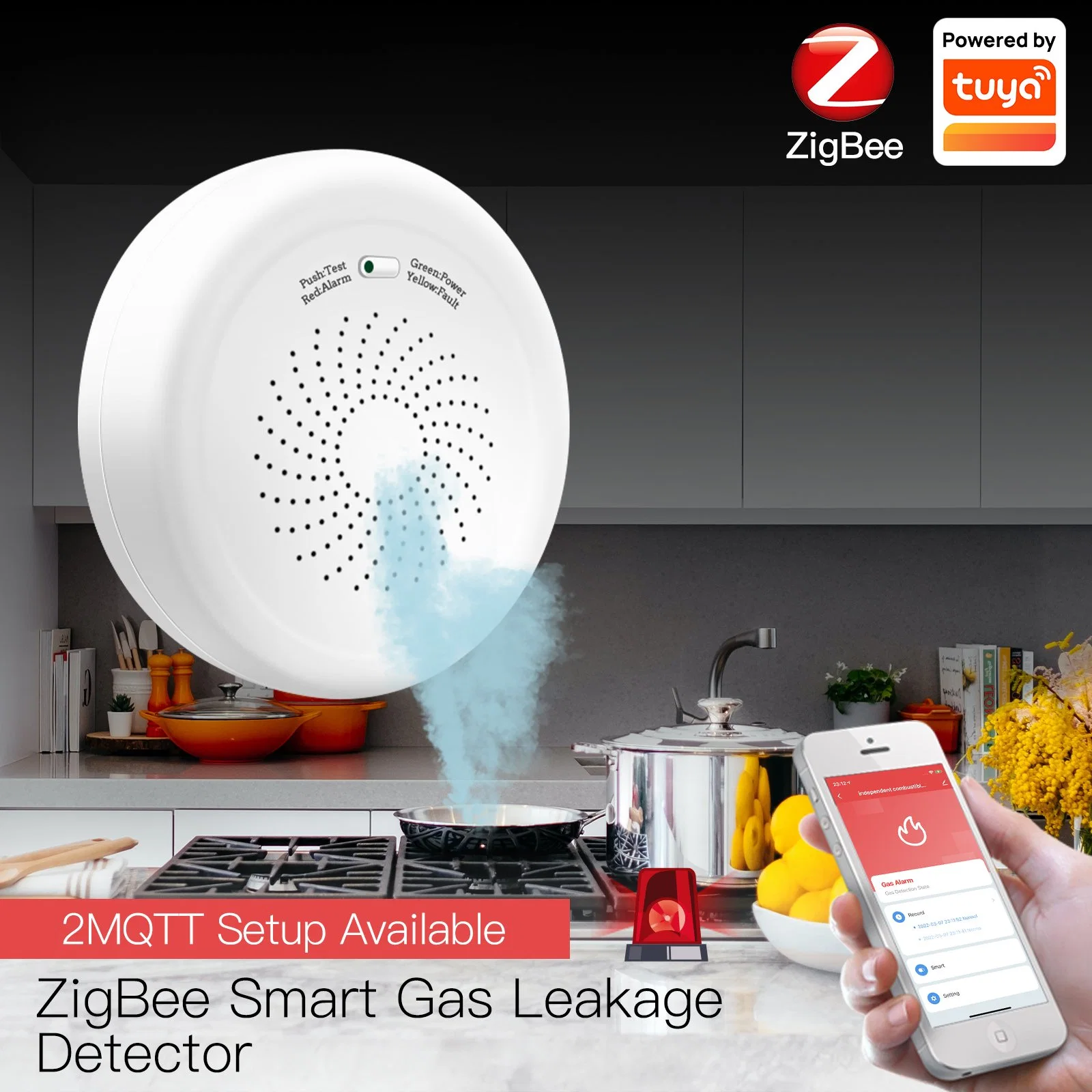 Tuya Zigbee Gas Leak Detector Gas Leakage Sensor Link Smart Home