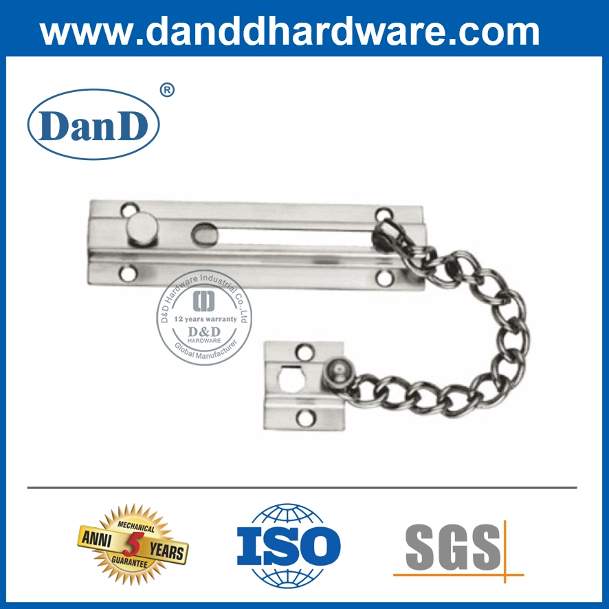 SS304 Silver Furniture Bolt Security Safety Window Door Chain Hardware