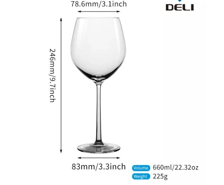 China Großhandel/Lieferant 660ml 22,32oz Restaurant Weingläser Crystal Weingläser Handgeblasene Klare Bleifreie Stiellose Rotweingläser