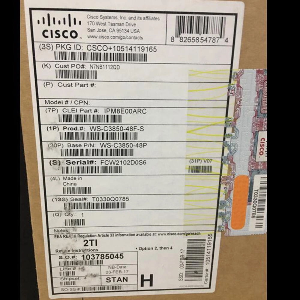 قاعدة شبكة Cisco WS-C3850-24U-L Cisco Catalyst 3850 24 منفذ Upoe LAN محول إيثرنت