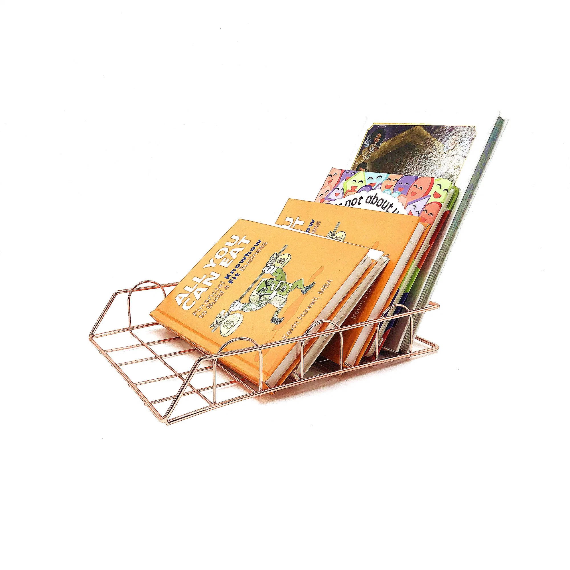 High quality/High cost performance  Metal Desk Organizer Paper File Document Book Rack Stacked Magazine Holder