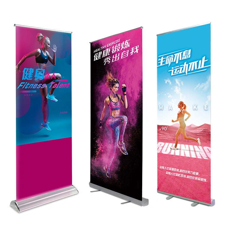 Rouleau en plastique rétractable portable jusqu'Banner Stand