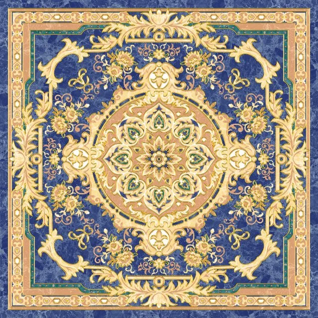 Foshan Factory 3D Full Body Glazed Polished Crystal Energy Floor Rangoli Decorative Ceramics Carpet Tile