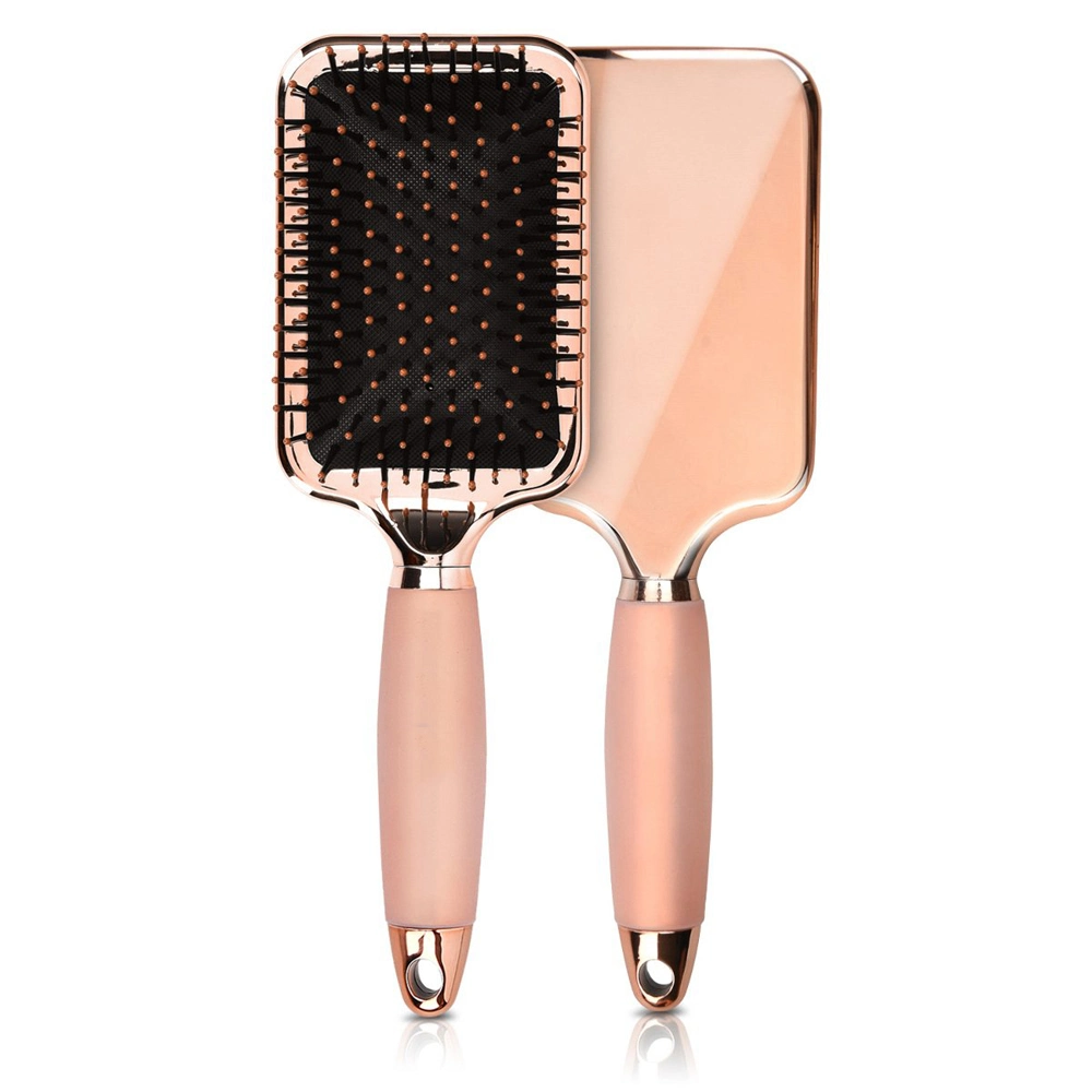 Professional Salon Hair Tools Manufacturer Custom High Quality Electroplated Massage Paddle Brush