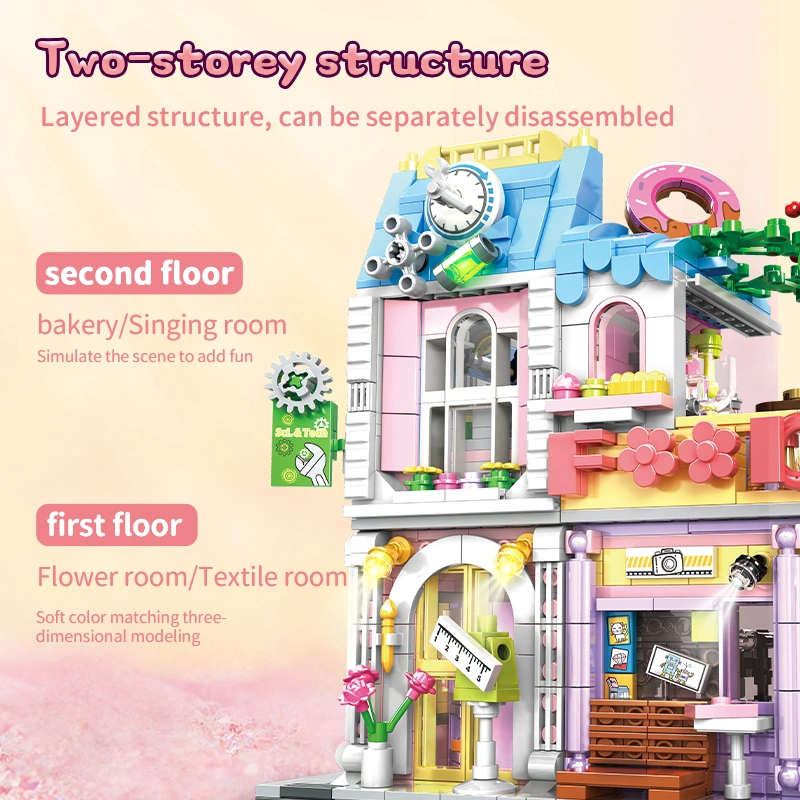 Woma Toys C0255 Atacado Personalizar Student Educational Moc City House Blocos de construção Brick Set Child Boy Girl ricamente Villa Construction Brinquedo