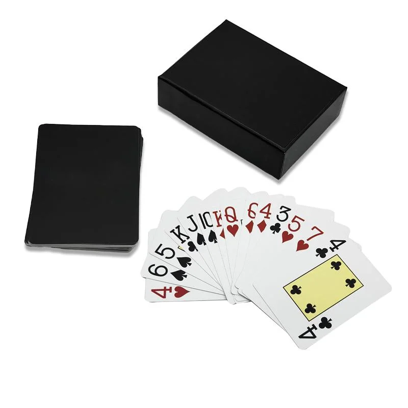 Carte de poker personnalisée en plastique noir verso étanche et résistant à la déchirure Carte de jeu de qualité supérieure