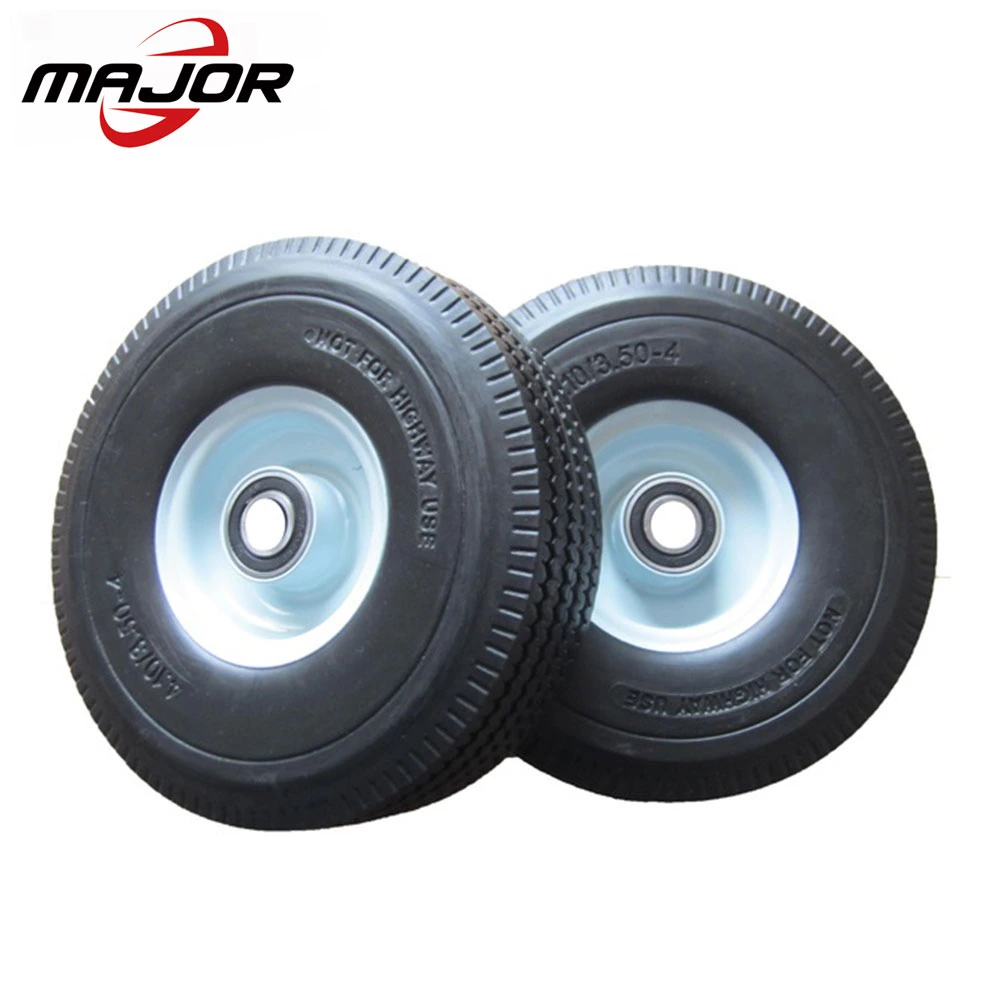 3.50-4 Best Quality Special Folding Beach Trolley Wheels 10inch PU Foam Wheel for Wheelbarrow Wheels