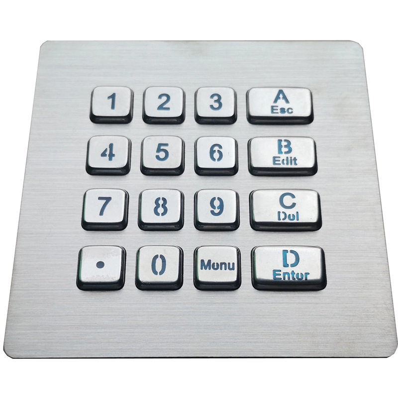 Customized Industrial Numeric Keypad with 16 Backlited Keys Used for Low-Lit Environment