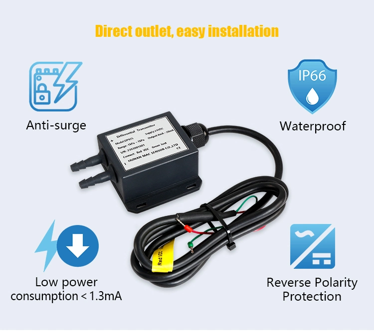 Macsensor 4-20mA HVAC System Miniature Micro Differential Pressure Transducer Transmitter