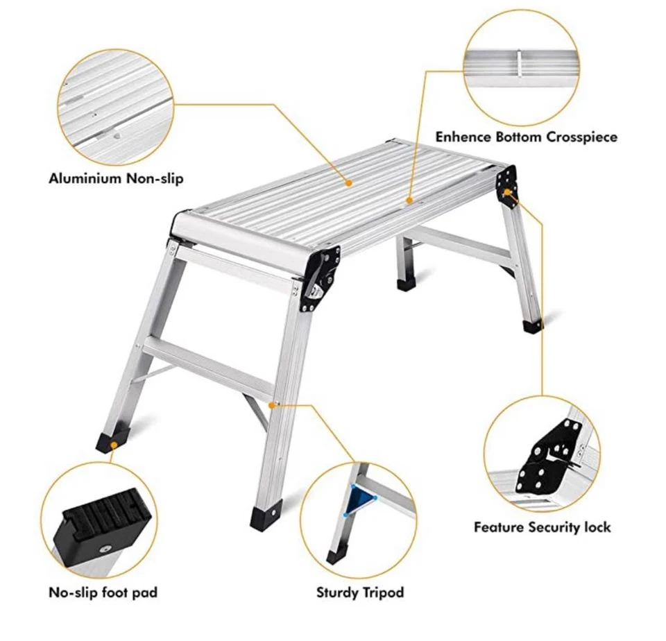 Plataforma de trabajo retráctil Lidl Escaleras Escalera Telescópica de Aluminio En131