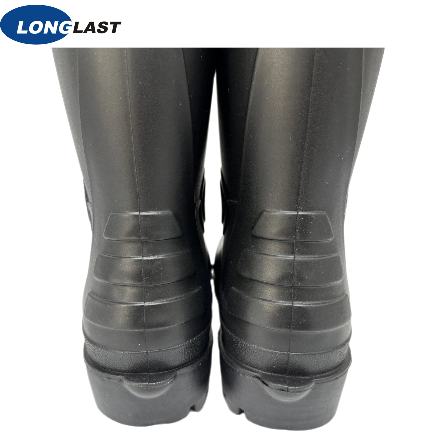 Black Low Steel Toe Cap and Midsoles Acid and Alkali Resistant Slip Resistant PVC Work Safety Boots