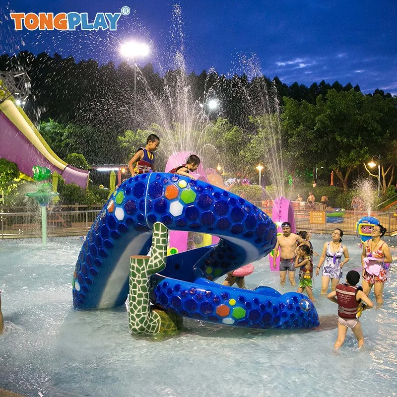 Water Park Splash Spray Toys niños Fibreglass Snake Shape Spray Diseño personalizado