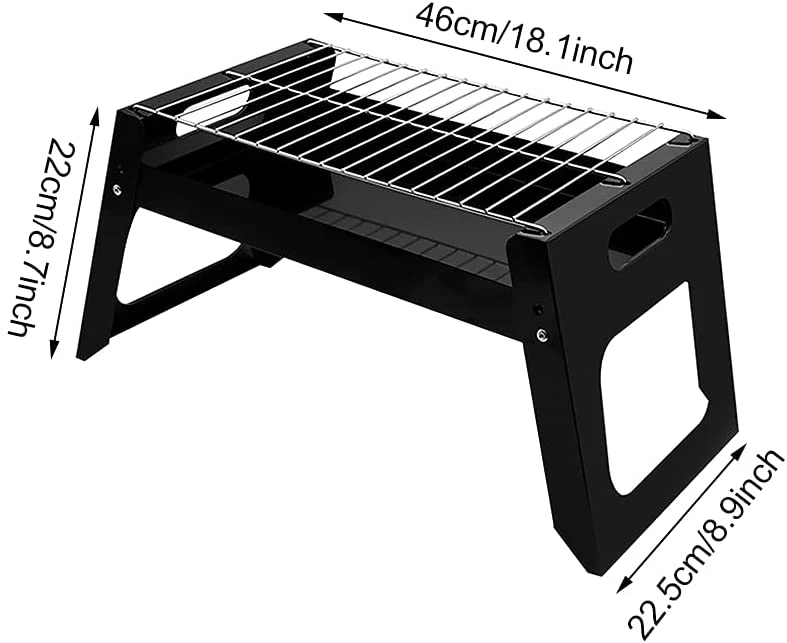 Folding Portable Stainless Steel BBQ Charcoal Grill