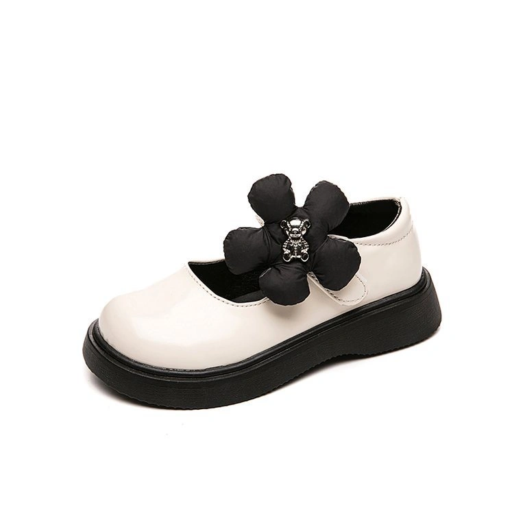 Children Sponge Flower Princess Shoes PU Leather Kids Shoes for Girls