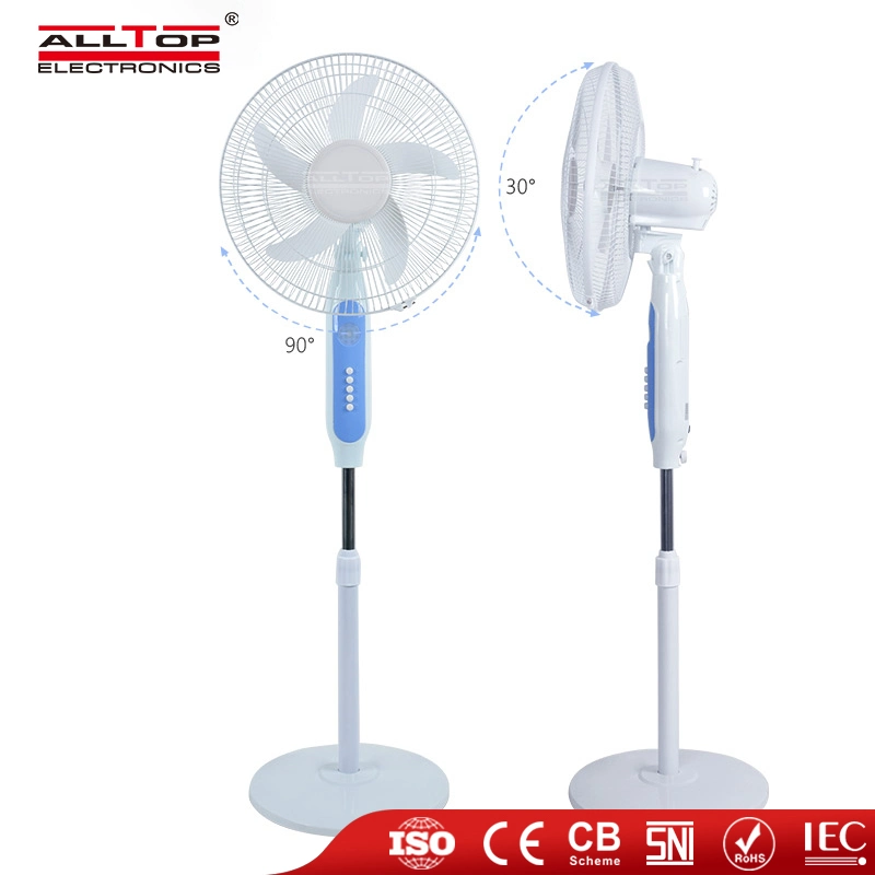 Alltop New Product Household Solar Low Noise Strong Wind Floor Stand Fan 16 Inch Solar Floor Fan