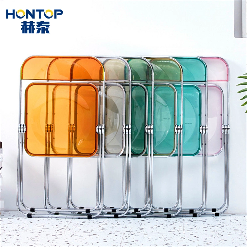 Morden Design Creative Luxury Hot Sales Banquet Party Hotel Metal Frame Lucite Transparent Colorful Acrylic Folding Leisure Chairs