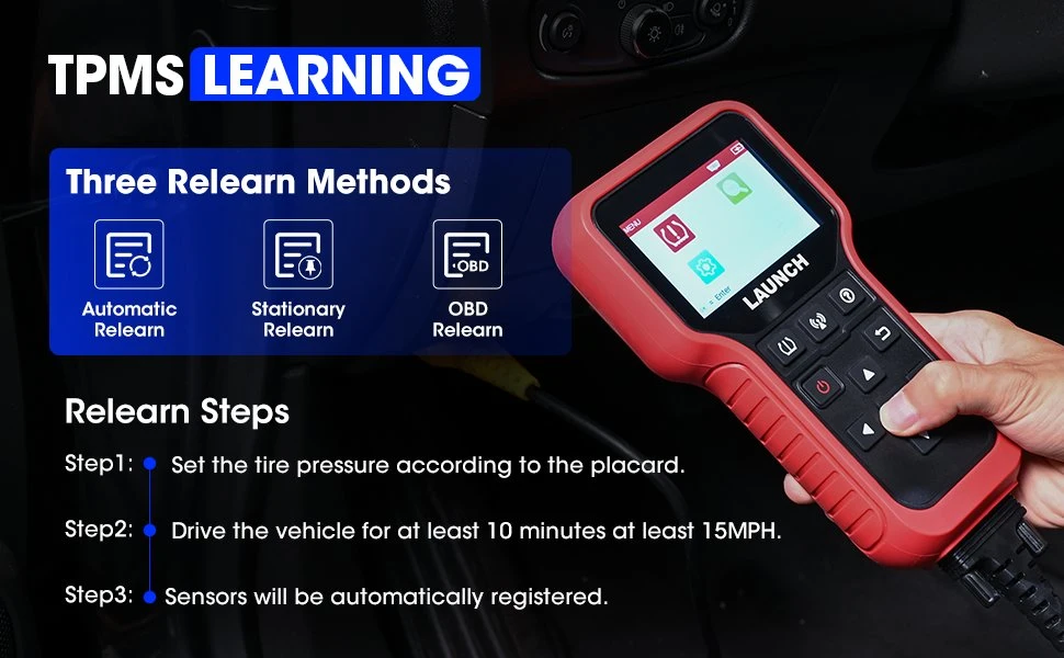 Iniciar CRT5011X Herramientas de diagnóstico del TPMS Herramientas del TPMS Programador de sensores OBD2 Sensor mental presión de neumáticos automóviles Diagnóstico Automoción