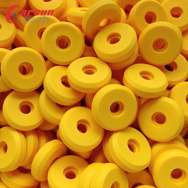 Carsun Medium Plastic Solid 100mm PU Wheel 4 Inch Yellow Polyurethane Wheel with Bearing