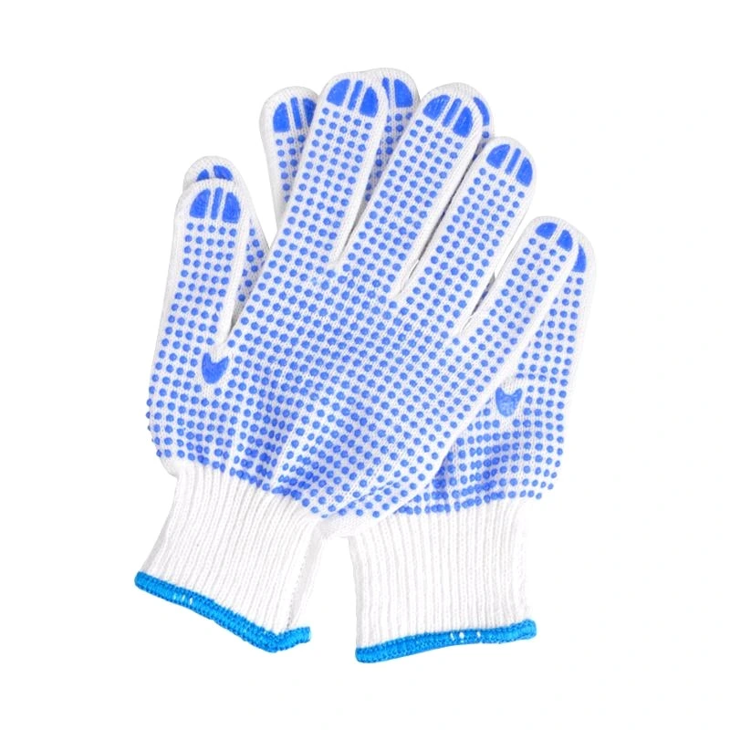 Colored Cotton Safety Knitted PVC Dots Glove in Guangzhou