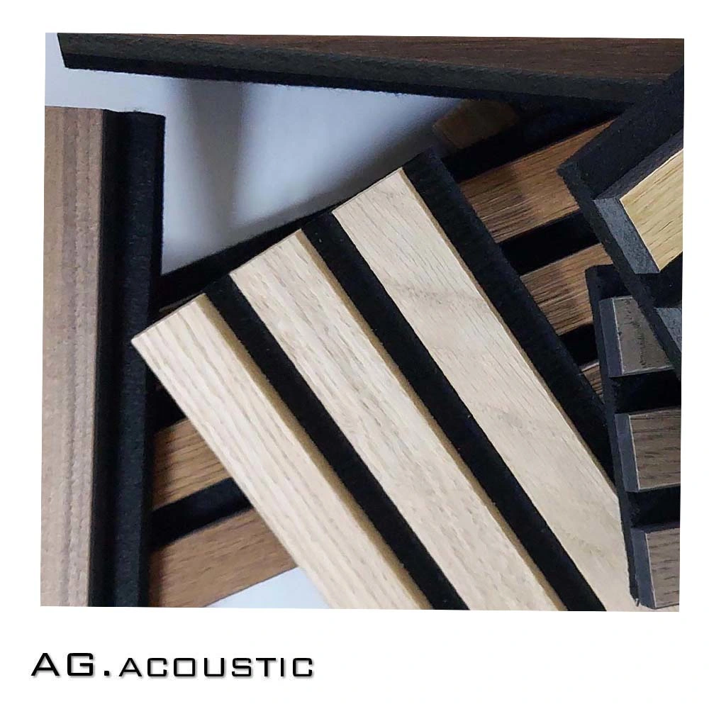 AG. Acoustic Interior Decorative Wall Panel Slat Pet MDF Board for Meeting Room