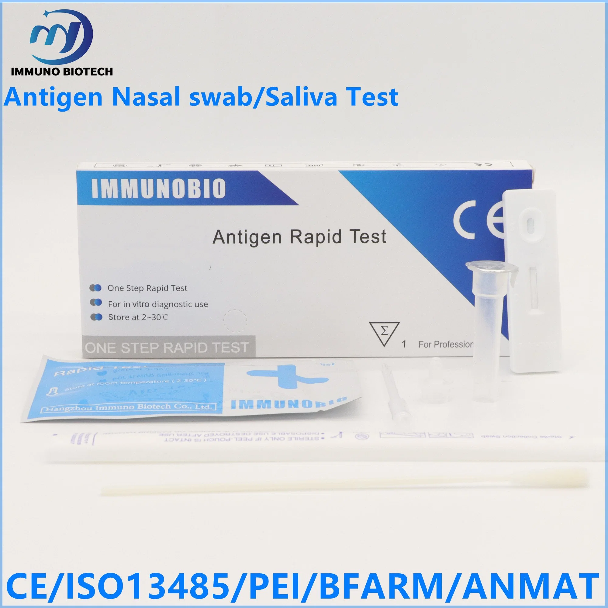 CE/Pei/Bfarm Immunobio Coil Antigen Test Antigen Nasal Swab Rapid Diagnostic Test