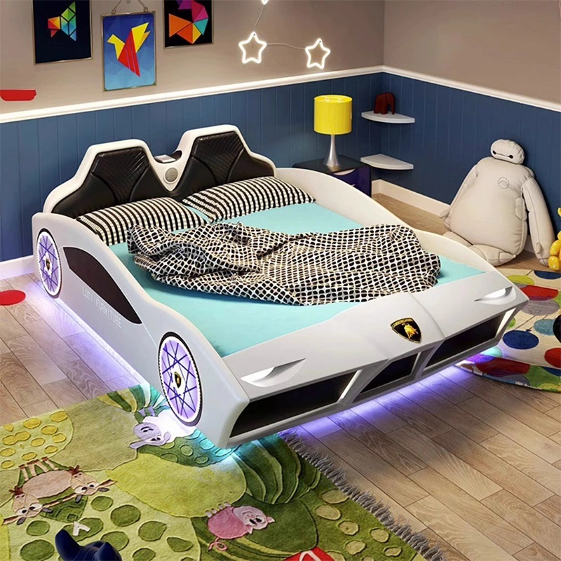 Modern Children Kids' Beds Car Race Bed Boy Wooden Bedroom Furniture