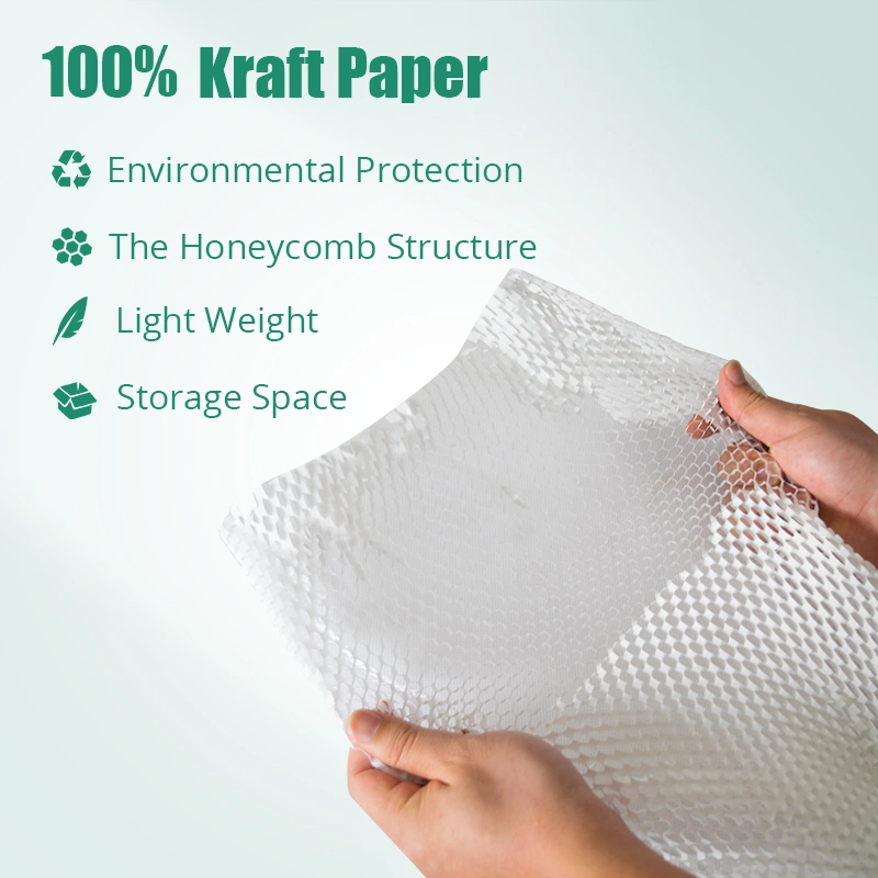 Green Solution Packaging Roll Buffer Kraft Wrapping Paper Cushion Honeycomb Wrap