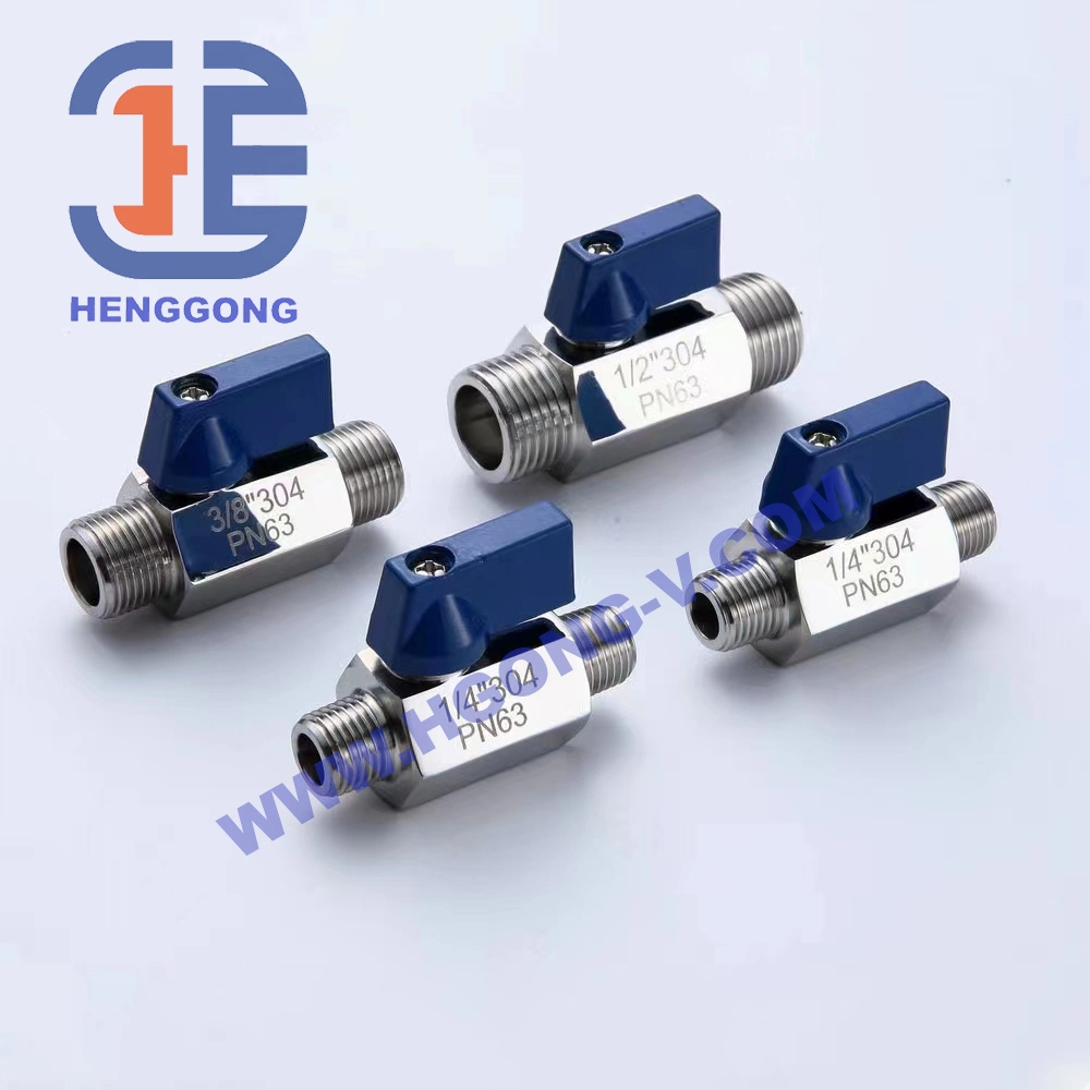 API/DIN Female Male Female 304 316 Brass Threaded NPT Bsp Mini Ball Valve