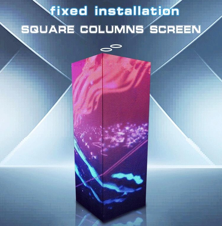 SMD Full Color Right Angle Die Cast Al-Cabinet P2.97 Indoor LED Display for Cube Pillar Advertising